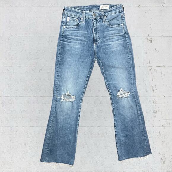 AG Adriano Goldschmied Farrah Boot Crop AG-ED Denim Size 29 Distressed - Picture 1 of 12